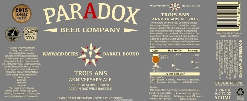 Paradox Trois Ans Anniversary Ale 