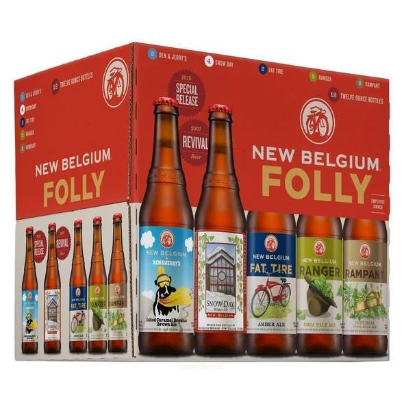 New Belgium Folly Pack with Ben & Jerry's Salted Caramel Brownie Brown Ale 