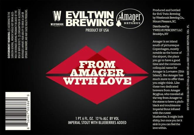 Evil Twin Westbrook From Amager With Love Imperial Stout 