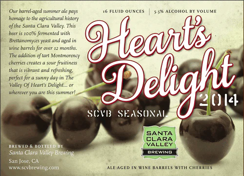 Santa Clara Valley Heart's Delight 100% Brett Sour Cherry Ale 