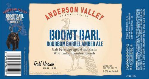 Anderson Valley Boont Barl Bourbon Barrel Aged Amber Ale 